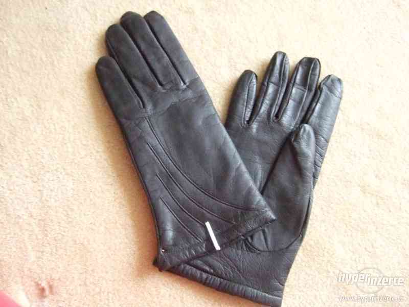 Dámské zimní kožené rukavice vel.22 - foto 1