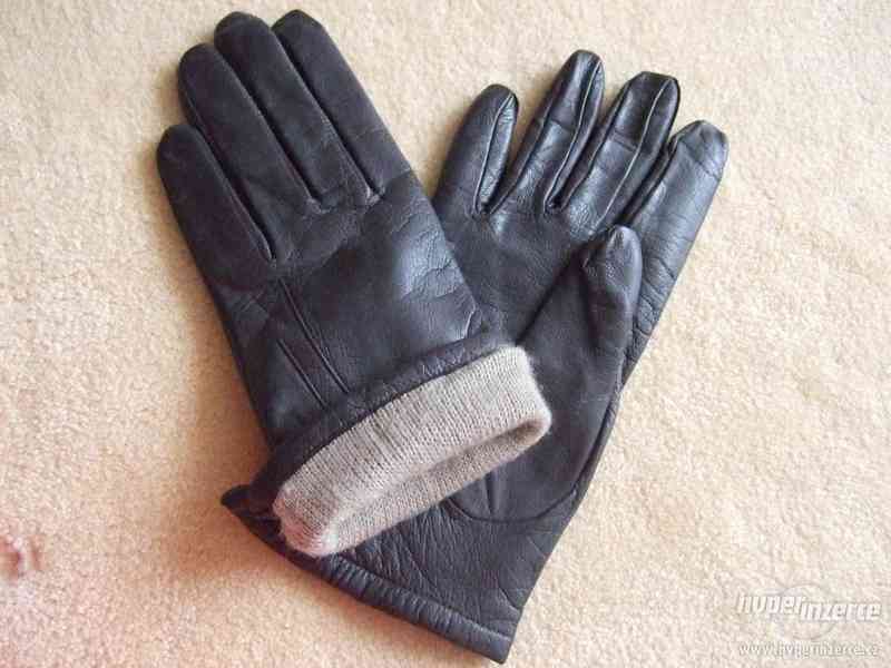 Dámské zimní kožené rukavice vel.22 - foto 2