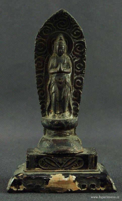 Starožitná japonská soška Buddhy - období EDO - foto 1