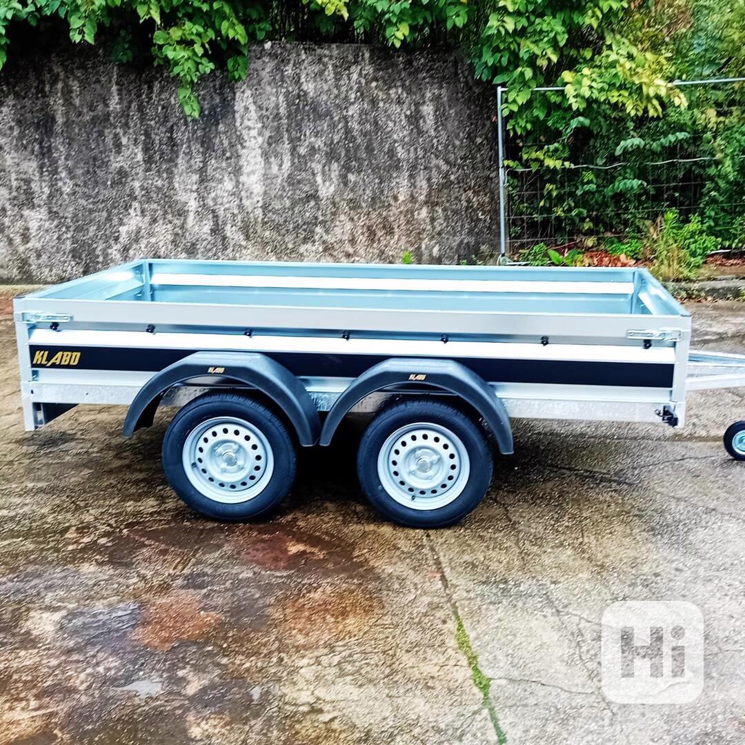 NOVÝ přívěsný vozík  řidičák B 2x osa750Kg,svařovaný rám,DPH - foto 1