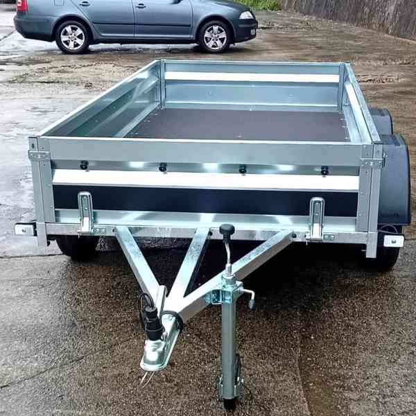 NOVÝ přívěsný vozík  řidičák B 2x osa750Kg,svařovaný rám,DPH - foto 6