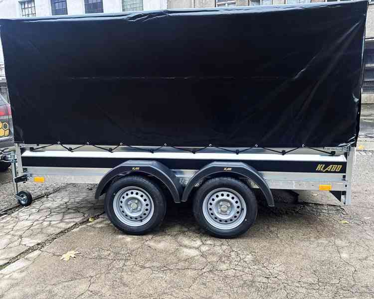 NOVÝ přívěsný vozík  řidičák B 2x osa750Kg,svařovaný rám,DPH - foto 21