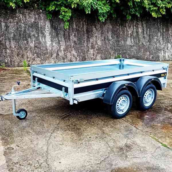 NOVÝ přívěsný vozík  řidičák B 2x osa750Kg,svařovaný rám,DPH - foto 3