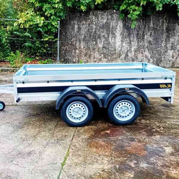 NOVÝ přívěsný vozík  řidičák B 2x osa750Kg,svařovaný rám,DPH - foto 4