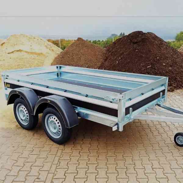 NOVÝ přívěsný vozík  řidičák B 2x osa750Kg,svařovaný rám,DPH - foto 23