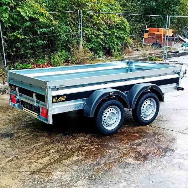 NOVÝ přívěsný vozík  řidičák B 2x osa750Kg,svařovaný rám,DPH - foto 2