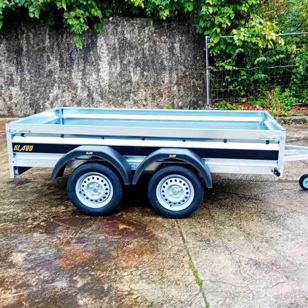 NOVÝ přívěsný vozík řidičák B 2x osa750Kg,svařovaný rám,DPH - foto 1