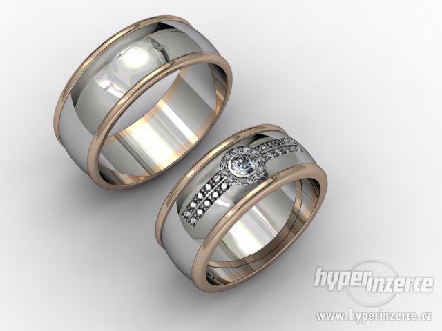 Exklusivní zlaté snubní prsteny ORIN č-1086 - foto 2