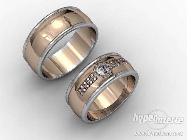 Exklusivní zlaté snubní prsteny ORIN č-1086 - foto 3