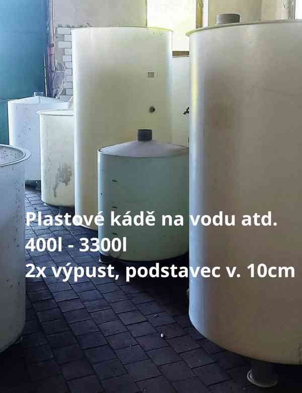 Dřevěné - plastové sudy a kádě 50l - 6500l určeno na vodu. - foto 12