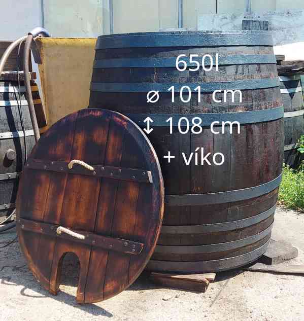 Dřevěné - plastové sudy a kádě 50l - 6500l určeno na vodu. - foto 6