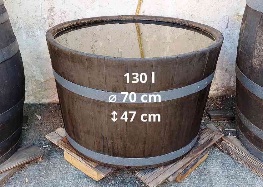 Dřevěné - plastové sudy a kádě 50l - 6500l určeno na vodu. - foto 16
