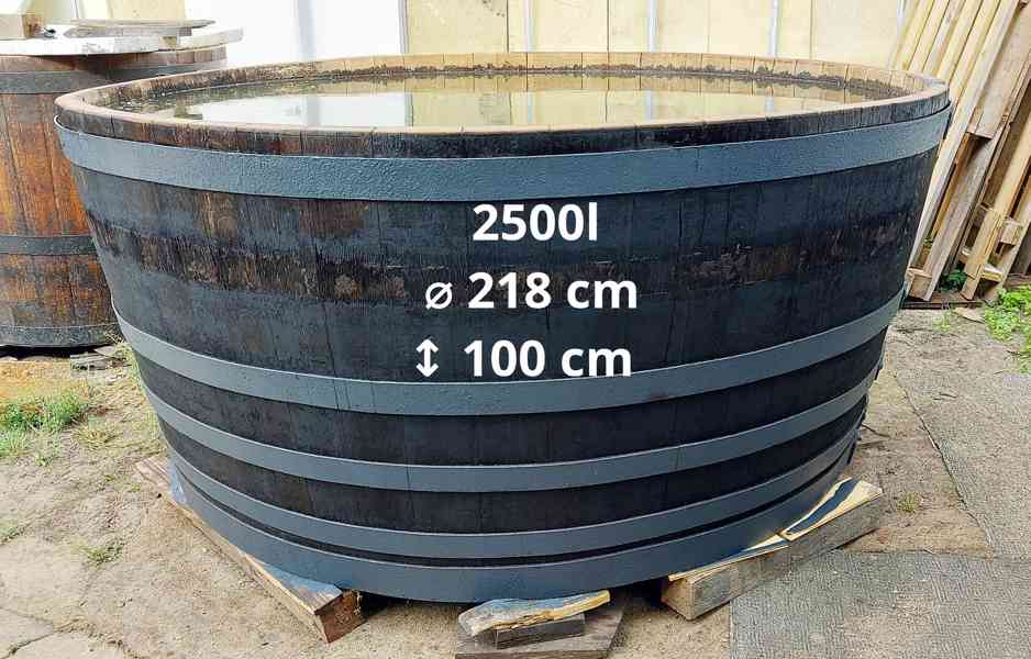 Dřevěné - plastové sudy a kádě 50l - 6500l určeno na vodu. - foto 2