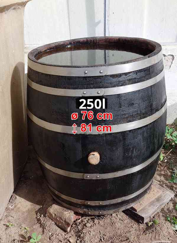 Dřevěné - plastové sudy a kádě 50l - 6500l určeno na vodu. - foto 5