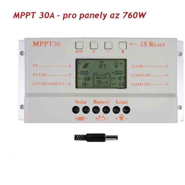 Solární regulátor nabíjení MPPT 30A 12V/24V - foto 1