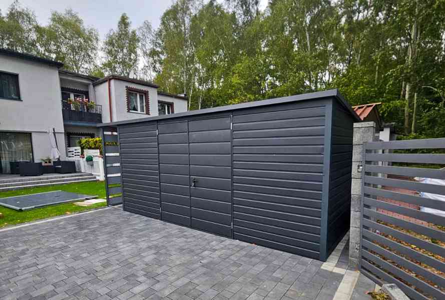Zahradní domek 5x2m přístřešek 0,8x2m Dvoukřídlá vrata TS829 - foto 2