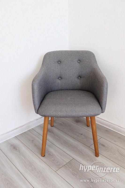 Šedá židle skandinávský design - foto 2