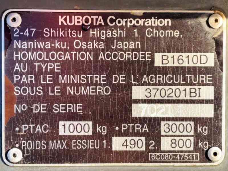 Traktor Kubota B1610D - foto 3