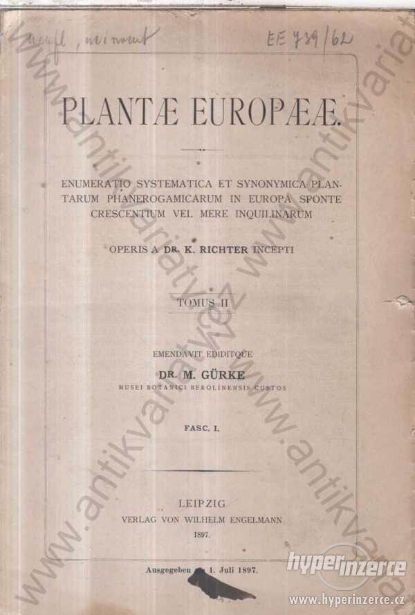 Planetae Europaeae Fasc. I. - III. M. Gürke - foto 1