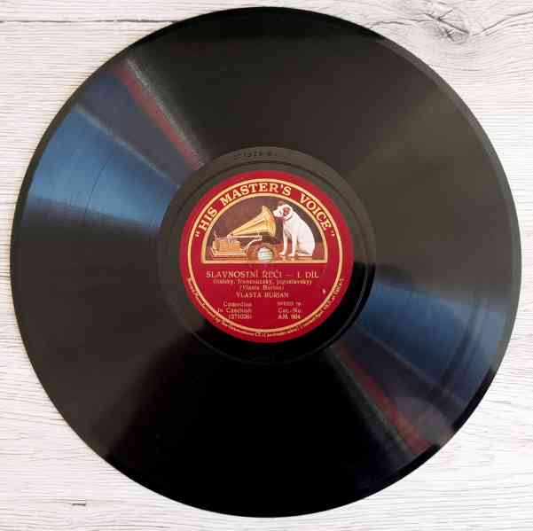 Vlasta Burian - šelaková gramofonová deska z roku 1928 