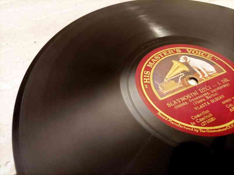 Vlasta Burian - šelaková gramofonová deska z roku 1928  - foto 8