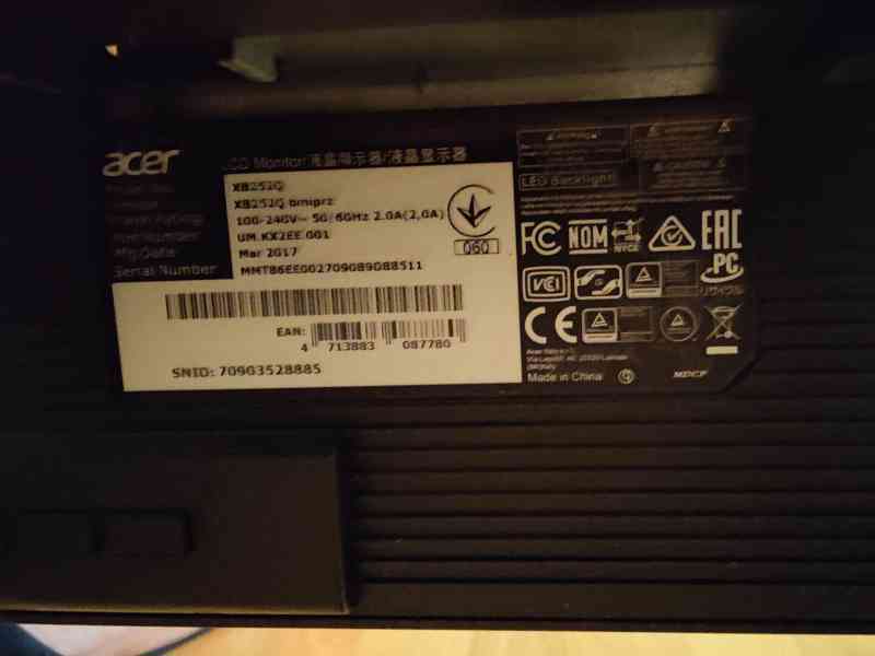 LCD Monitor 24" Acer XB241Hbmipr Predator - foto 3