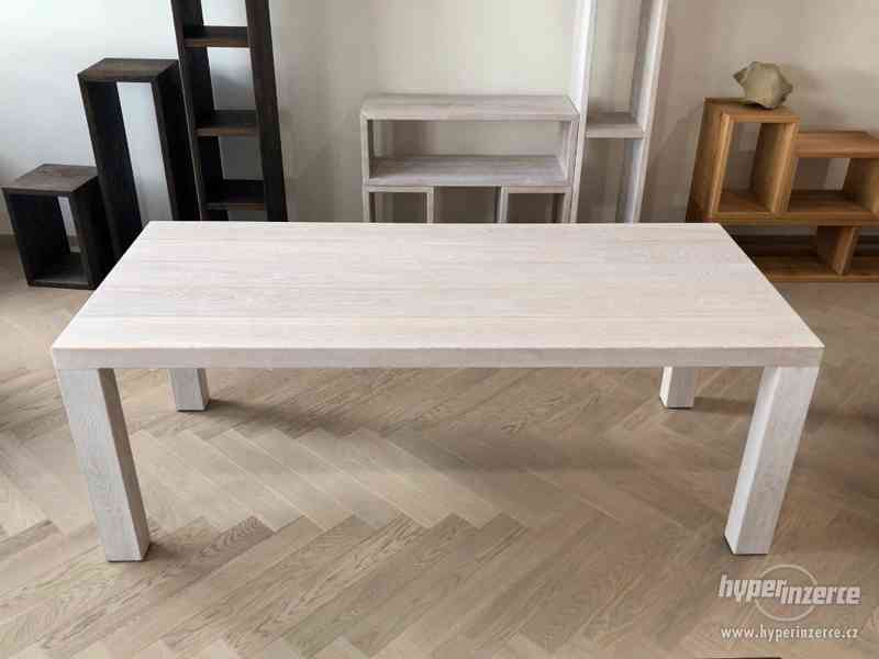 Dubový stůl bělený kartáčovaný 2100x950 mm - foto 2