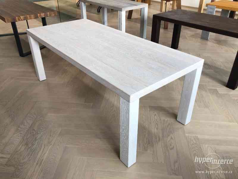 Dubový stůl bělený kartáčovaný 2100x950 mm - foto 4