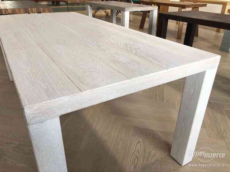 Dubový stůl bělený kartáčovaný 2100x950 mm - foto 7