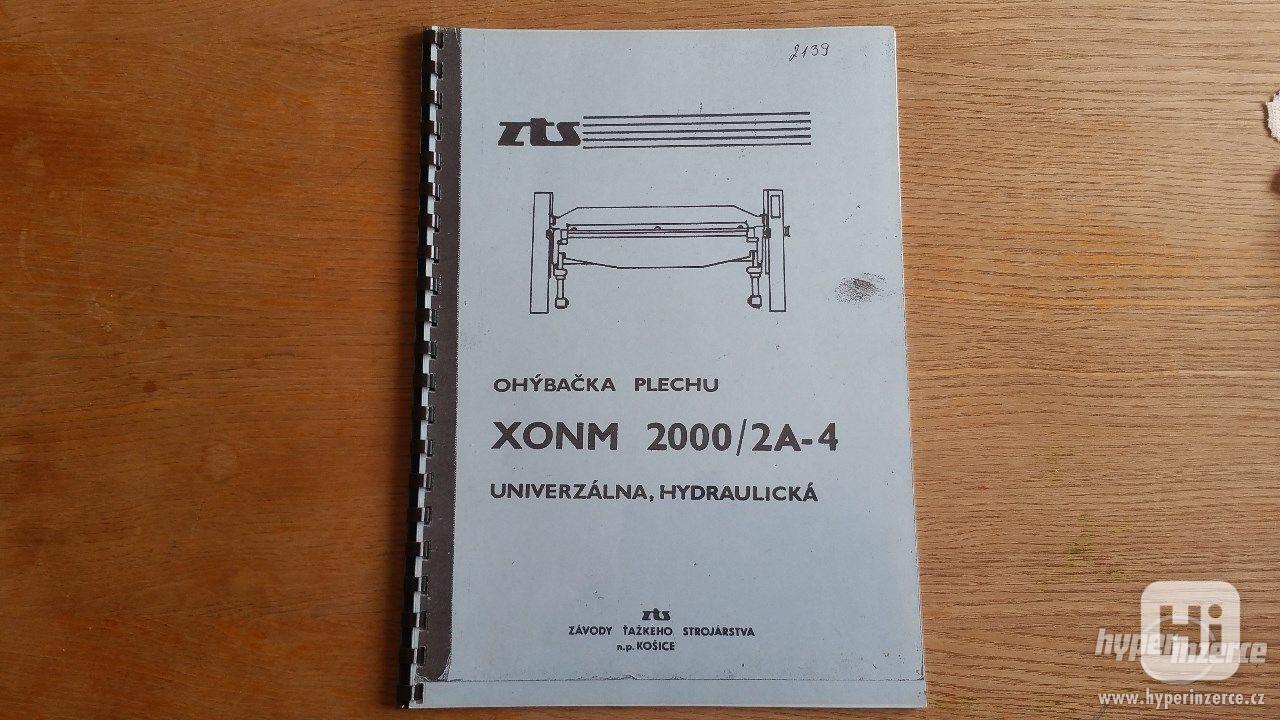 Dokumentace pro ohýbačku XONM-2000/2A - foto 1