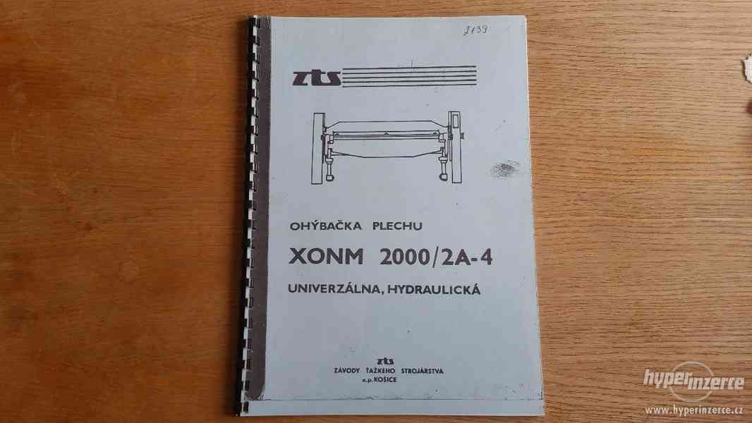 Dokumentace pro ohýbačku XONM-2000/2A - foto 1