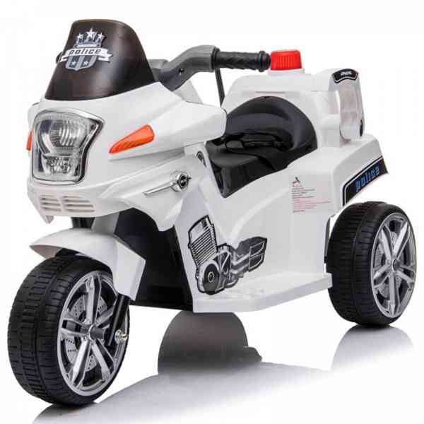 Dětská elektrická motorka POLICE | bílá - foto 5