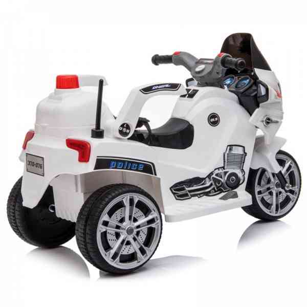 Dětská elektrická motorka POLICE | bílá - foto 2