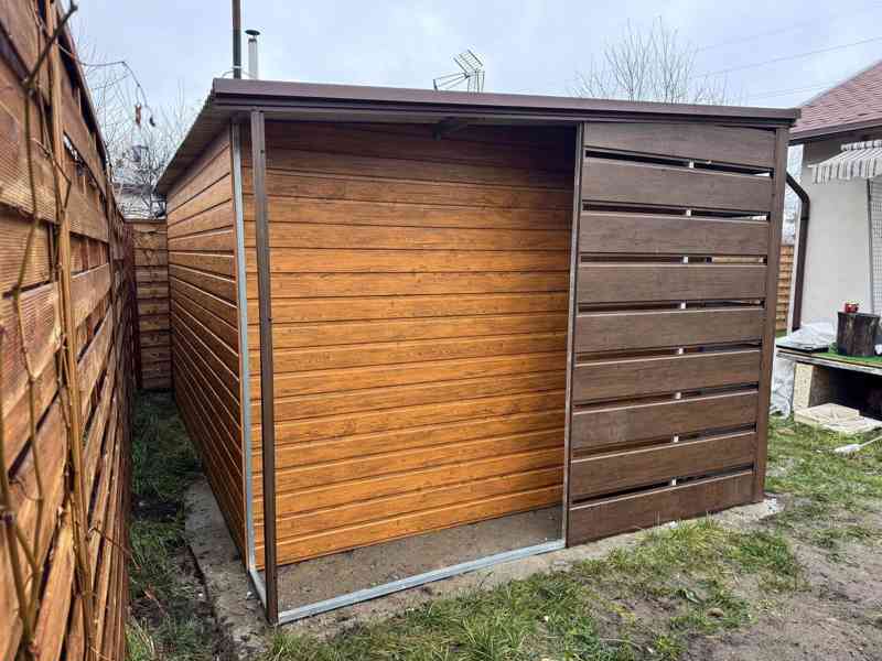 Zahradní domek - Garáž 4x3m +  přístřešek 0,5m - TS959 - foto 2