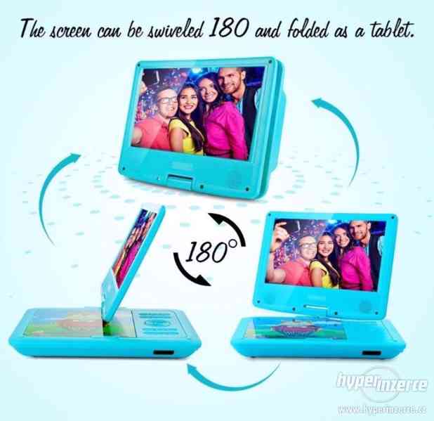 Krásný dětský modrý DVD přehrávač s medvidkem - 12V a 220V - foto 2