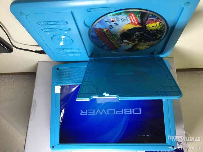 Krásný dětský modrý DVD přehrávač s medvidkem - 12V a 220V - foto 7