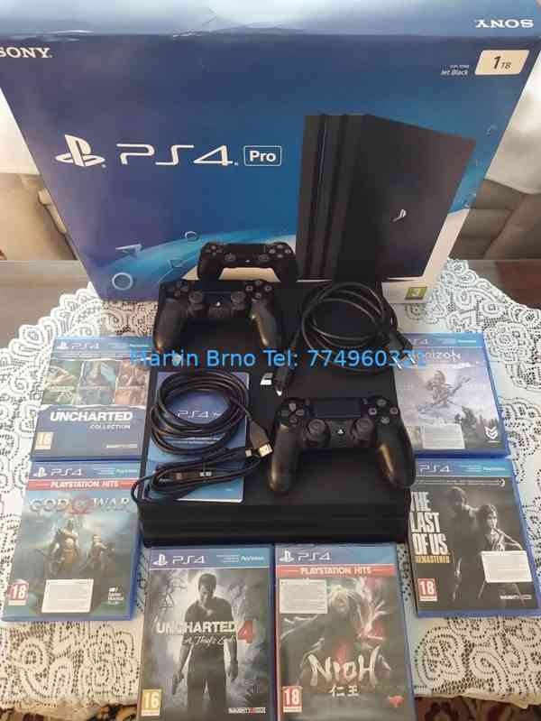 Playstation 4 PRO 1TB 4K HDR + 2 ovladače TOP STAV - foto 1