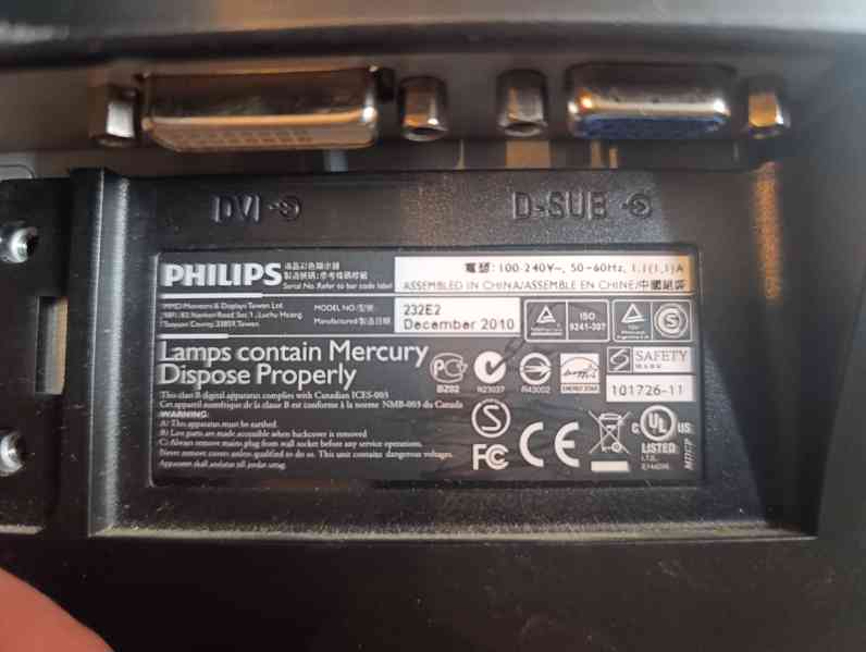 PC monitor Philips 232E2, 23 palce, černý - foto 5