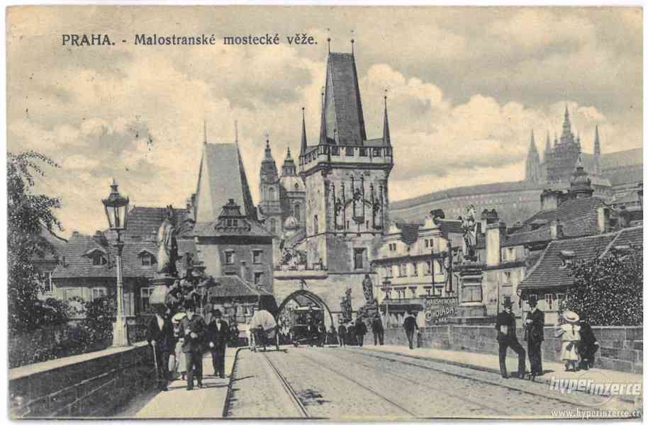 Stará pohlednice - Praha - Malostranské mostecké věže - foto 1