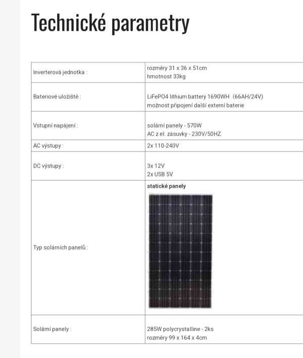 Fotovoltaická elektrárna,přenosný ostrovní systém - foto 2