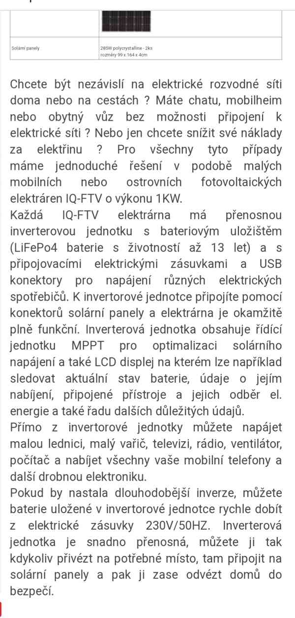 Fotovoltaická elektrárna,přenosný ostrovní systém - foto 3