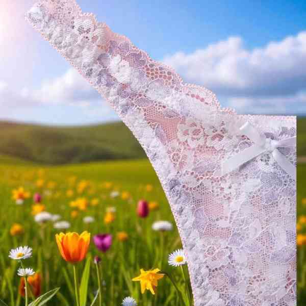  Sexy Krajkové Tanga s Motýlkem a Květinovým Vzorem  - foto 4
