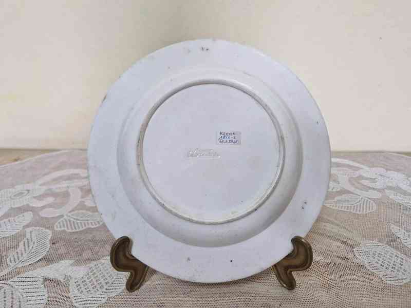 Velmi starý kameninový Talíř F. J. Mayer Klenčí - foto 3