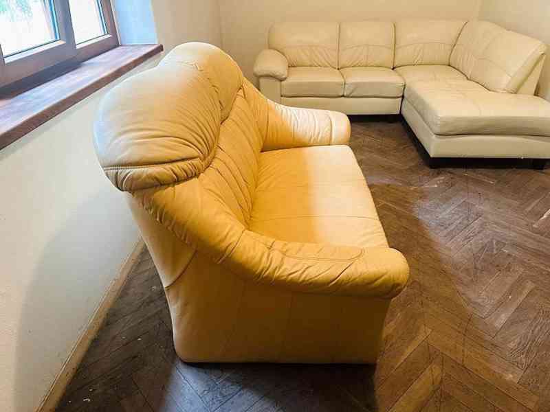  097 Kožený dvousedák béžová barva kůže   - foto 2