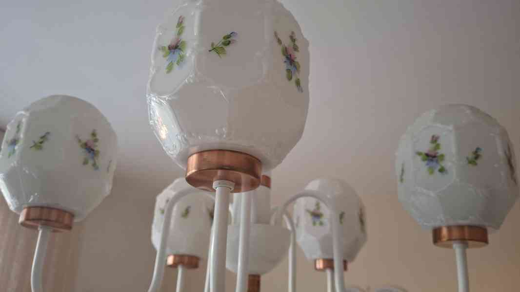 retro 5 ramenný lustr DRUKOV-bílá-mosaz - foto 4