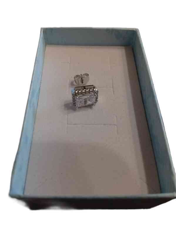 zirkonové diamantové náušnice moisanit - silver 925 plated - foto 3