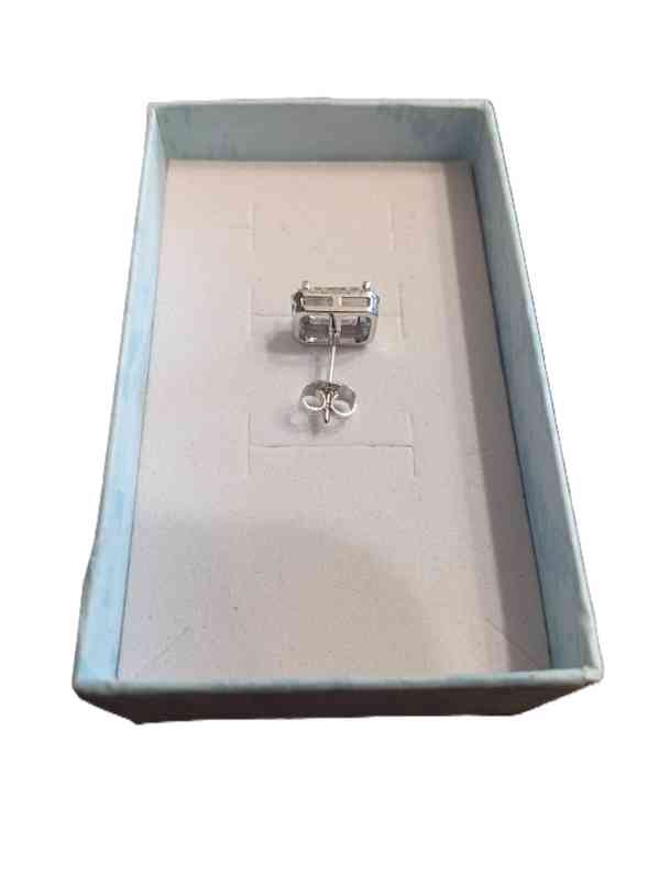 zirkonové diamantové náušnice moisanit - silver 925 plated - foto 2