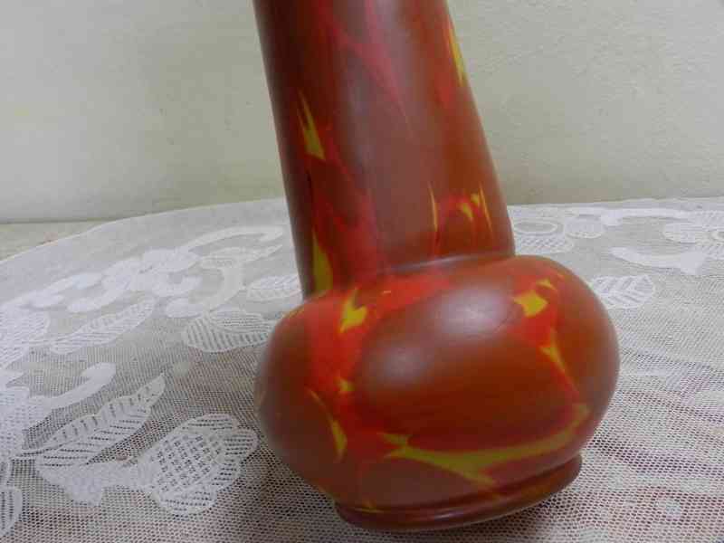 Zajímavá stará Autorská oranžová Váza - foto 4