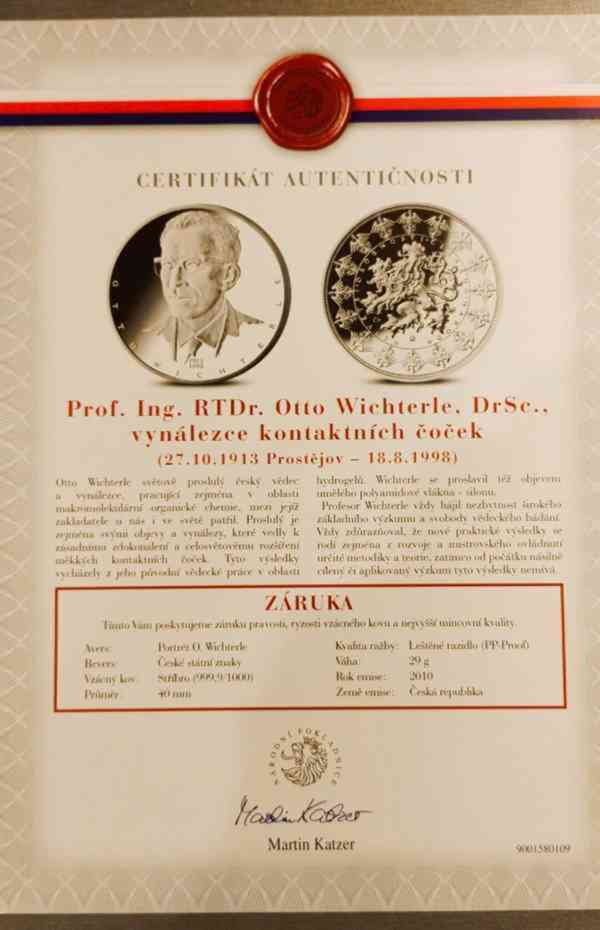 Stříbro medaile Největší osobnosti-Otto Wichterle - foto 3