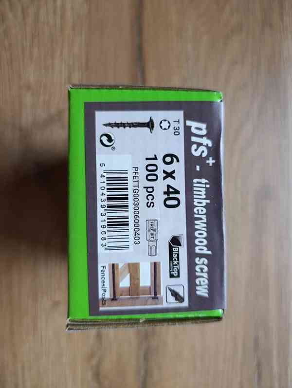 Tesařské vruty s talířovou hlavou, ČERNÝ zinek, torx +bit - foto 4